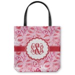Lips n Hearts Canvas Tote Bag - Large - 18"x18" (Personalized)