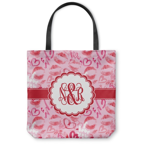 Custom Lips n Hearts Canvas Tote Bag - Large - 18"x18" (Personalized)