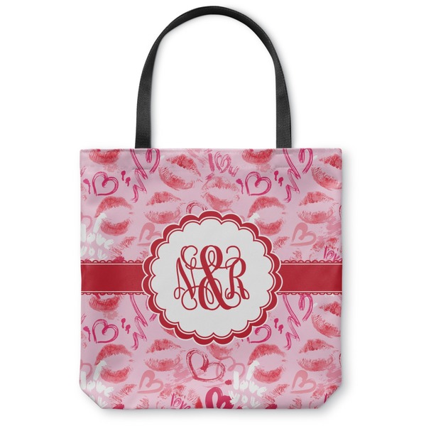 Custom Lips n Hearts Canvas Tote Bag - Medium - 16"x16" (Personalized)