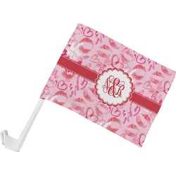 Lips n Hearts Car Flag - Small w/ Couple's Names