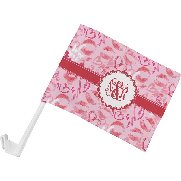 Custom Lips n Hearts Car Flag - Small w/ Couple's Names