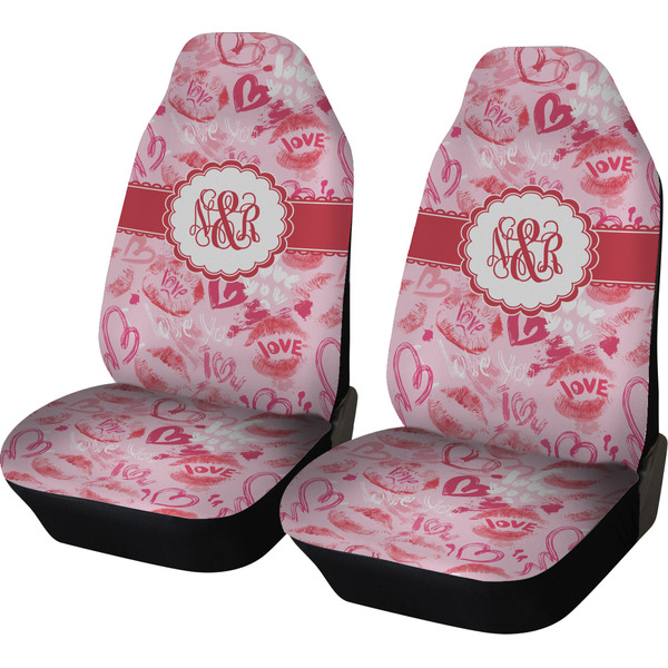 Custom Lips n Hearts Car Seat Covers (Set of Two) (Personalized)