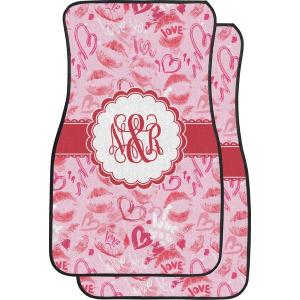 Custom Lips n Hearts Car Floor Mats (Front Seat) (Personalized)