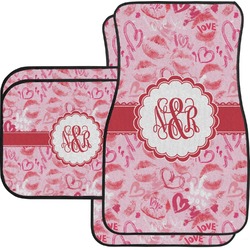 Lips n Hearts Car Floor Mats Set - 2 Front & 2 Back (Personalized)
