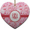 Lips n Hearts Ceramic Flat Ornament - Heart (Front)