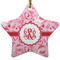 Lips n Hearts Star Ceramic Ornament w/ Couple's Names