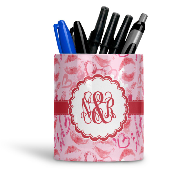 Custom Lips n Hearts Ceramic Pen Holder