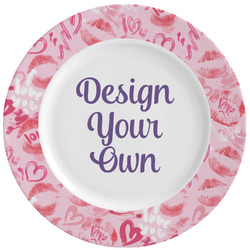 Lips n Hearts Ceramic Dinner Plates (Set of 4) (Personalized)