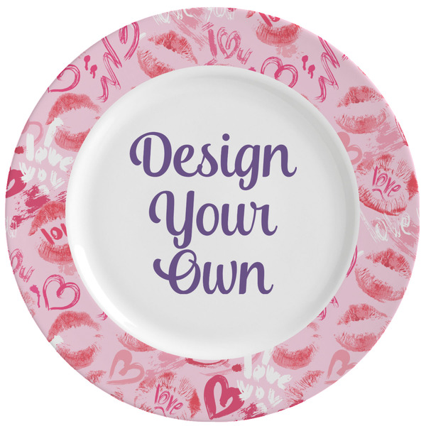Custom Lips n Hearts Ceramic Dinner Plates (Set of 4) (Personalized)