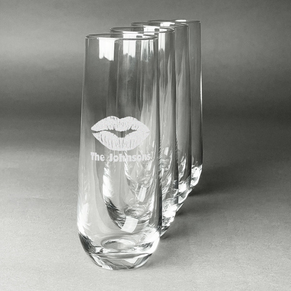 Lips n Hearts Champagne Flute - Set of 4 - Front/Main