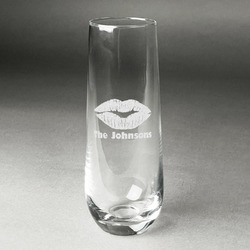 Lips n Hearts Champagne Flute - Stemless Engraved (Personalized)