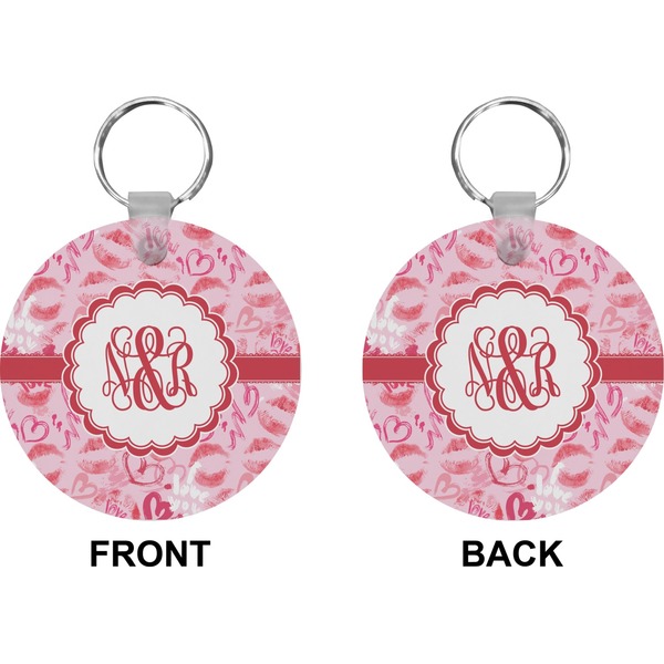 Lips n Hearts Circle Keychain (Front + Back)