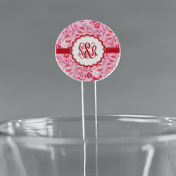 Lips n Hearts 7" Round Plastic Stir Sticks - Clear (Personalized)