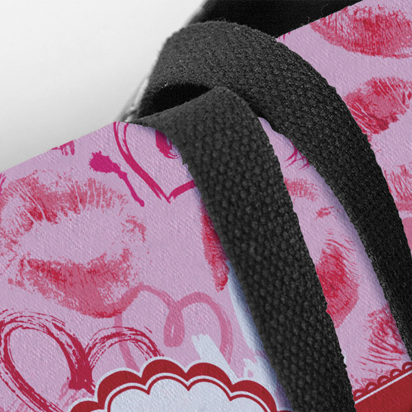 Lips n Hearts Closeup of Tote w/Black Handles