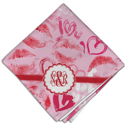 Lips n Hearts Cloth Dinner Napkin - Single w/ Couple's Names