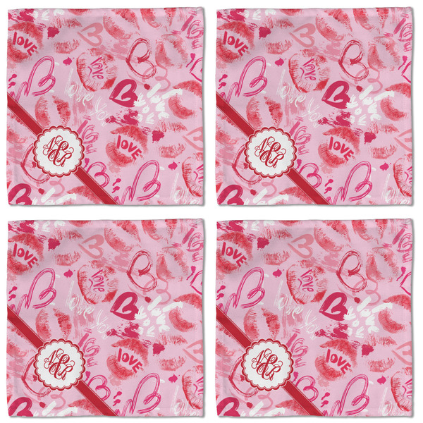Lips n Hearts Cloth Napkins - Personalized Lunch (APPROVAL) Set of 4