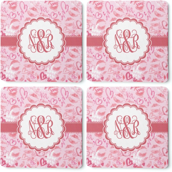 Lips n Hearts Coaster Rubber Back - Apvl