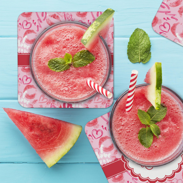 Lips n Hearts Coaster Set - LIFESTYLE