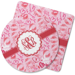 Lips n Hearts Rubber Backed Coaster (Personalized)