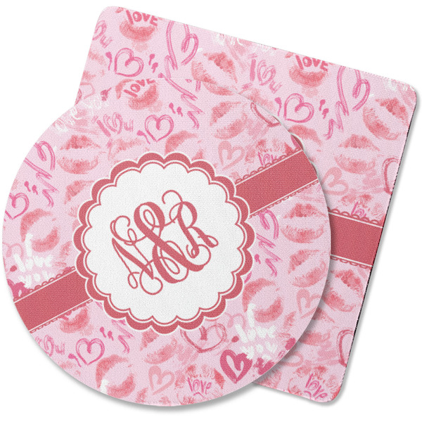 Custom Lips n Hearts Rubber Backed Coaster (Personalized)