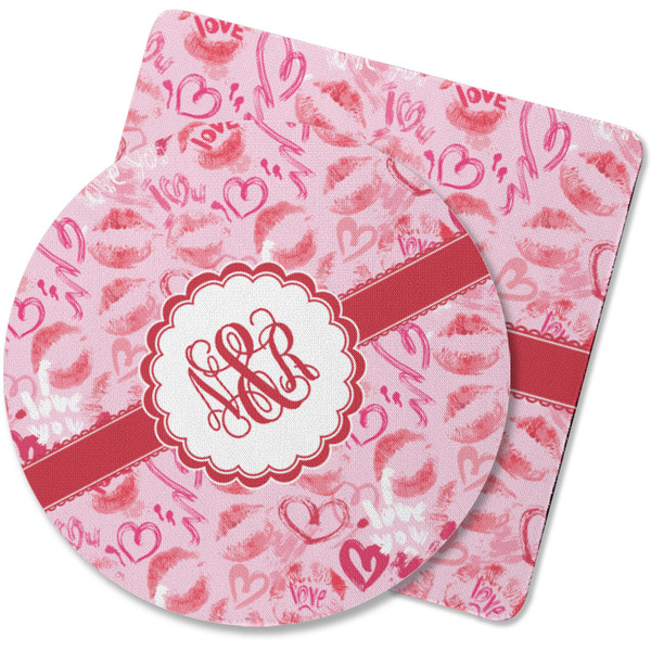 Custom Lips n Hearts Rubber Backed Coaster (Personalized)