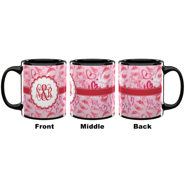 Lips n Hearts Coffee Mug - 11 oz - Black APPROVAL