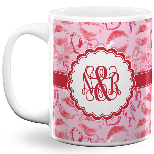 Custom Lips n Hearts 11 Oz Coffee Mug - White (Personalized)
