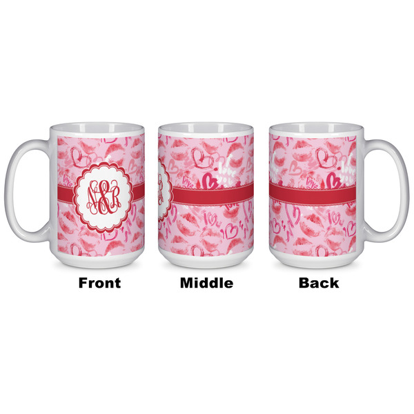 Lips n Hearts Coffee Mug - 15 oz - White APPROVAL