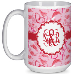 Lips n Hearts 15 Oz Coffee Mug - White (Personalized)