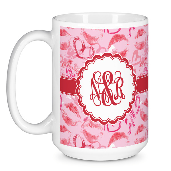 Lips n Hearts Coffee Mug - 15 oz - White