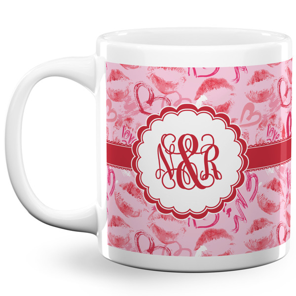 Lips n Hearts Coffee Mug - 20 oz - White