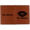 Lips n Hearts Cognac Leather Passport Holder Outside Double Sided - Apvl