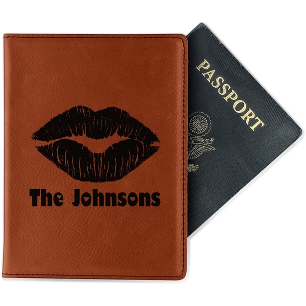Custom Lips n Hearts Passport Holder - Faux Leather (Personalized)