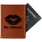 Lips n Hearts Cognac Leather Passport Holder With Passport - Main