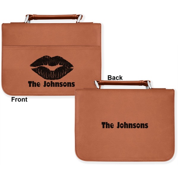 Lips n Hearts Cognac Leatherette Bible Covers - Large Double Sided Apvl