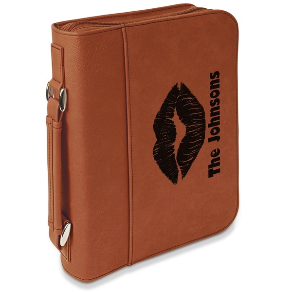 Custom Lips n Hearts Leatherette Book / Bible Cover with Handle & Zipper (Personalized)