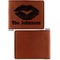 Lips n Hearts Cognac Leatherette Bifold Wallets - Front and Back Single Sided - Apvl