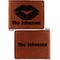 Lips n Hearts Cognac Leatherette Bifold Wallets - Front and Back