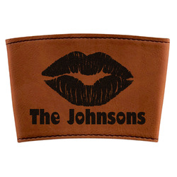 Lips n Hearts Leatherette Cup Sleeve (Personalized)