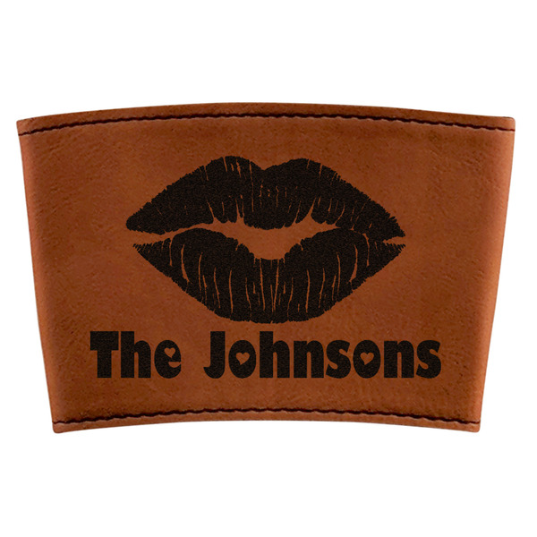 Custom Lips n Hearts Leatherette Cup Sleeve (Personalized)