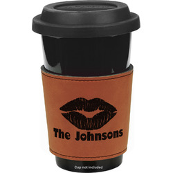 Lips n Hearts Leatherette Cup Sleeve - Single Sided (Personalized)