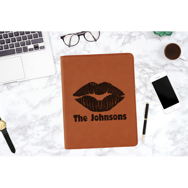 Lips n Hearts Cognac Leatherette Portfolios - Lifestyle Image