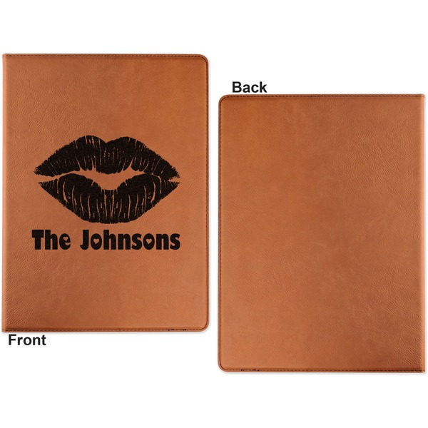 Lips n Hearts Cognac Leatherette Portfolios with Notepad - Small - Single Sided- Apvl