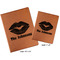 Lips n Hearts Cognac Leatherette Portfolios with Notepad - Compare Sizes