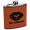 Lips n Hearts Leatherette Wrapped Stainless Steel Flask (Personalized)