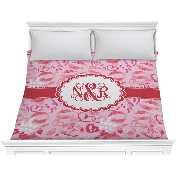 Custom Lips n Hearts Comforter - King (Personalized)