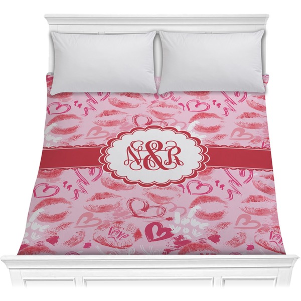 Custom Lips n Hearts Comforter - Full / Queen (Personalized)