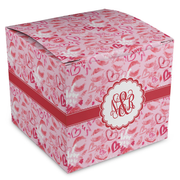 Custom Lips n Hearts Cube Favor Gift Boxes (Personalized)