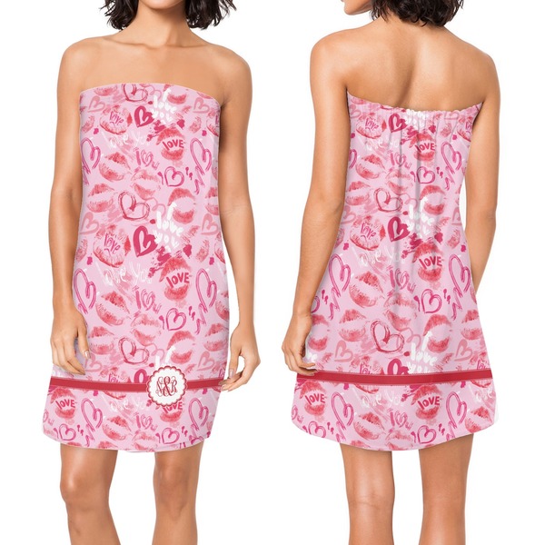 Lips n Hearts Custom Bath Wrap - Front & Back View