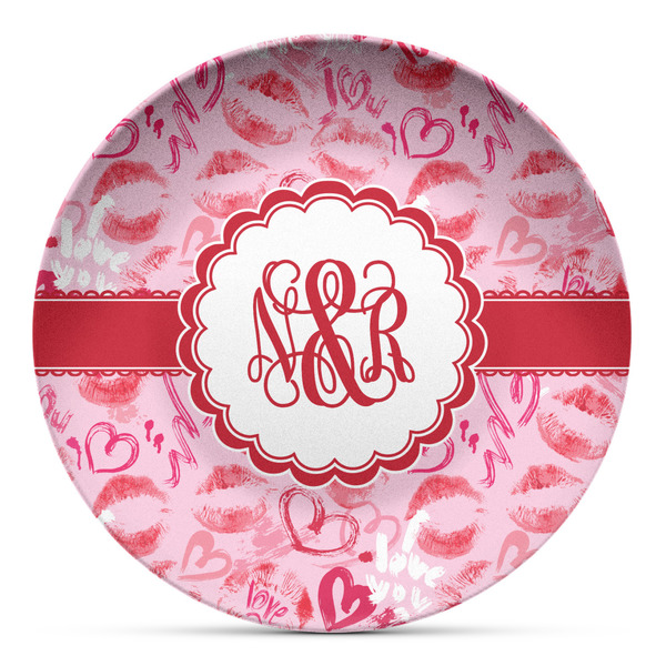 Custom Lips n Hearts Microwave Safe Plastic Plate - Composite Polymer (Personalized)